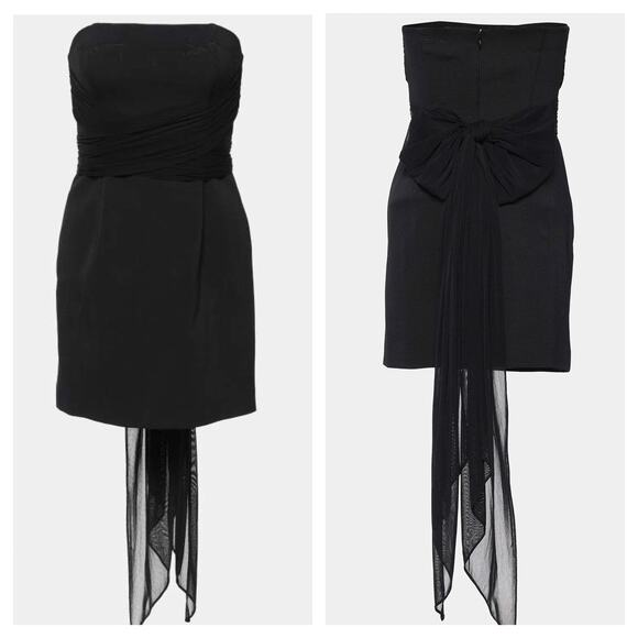 Diane Von Furstenberg Black Convertible Mini Dress Small Sash Wrap Cocktail Chic - Picture 2 of 12